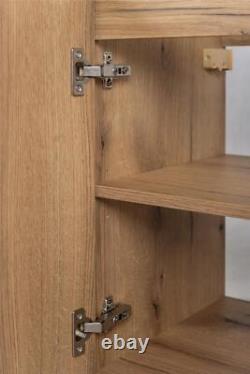 Bathroom Vanity Unit with Basin 600mm Wall Cabinet Oak Storage Sink Unit Nova