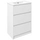 Bathroom Vanity Unit With Basin Single Tap Hole 2 Drawers, High Gloss White, 600mm