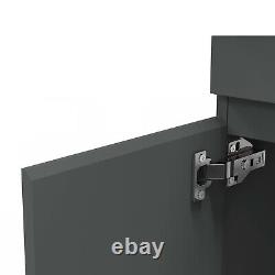 Bathroom Vanity Unit with Basin Two Doors White or Grey Floor Standing 600mm