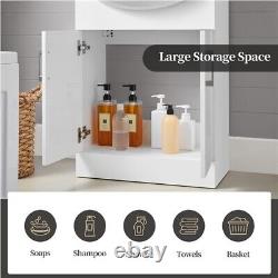 Bathroom Vanity Unit with Ceramic Basin Bathroom Sink Storage Cabinet 56.5 cm
