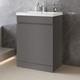 Bathroom Vanity Unit With Ceramic Basin Sink Cabinet White Grey -500 600mm