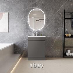 Bathroom Vanity Unit with Ceramic Basin Sink Cabinet White Grey -500 600mm