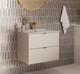 Bathroom Vanity Unit With Sink 600mm Wall Cabinet Floating 2 Drawer Beige Dalia