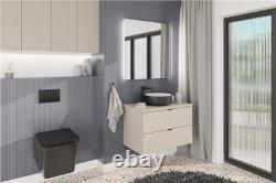 Bathroom Vanity Unit with Sink 600mm Wall Cabinet Floating 2 Drawer Beige Dalia