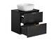 Bathroom Vanity Unit With Sink 60cm Ribbed Textured Black Wall Hung Choicehandle