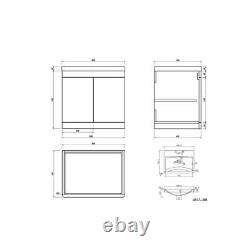 Bathroom Vanity Unit with Sink Basin Storage Cupboard Furniture Set 600mm White