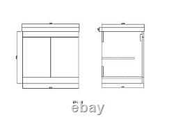 Bathroom Vanity Unit with Sink Basin Storage Cupboard Furniture Set 600mm White