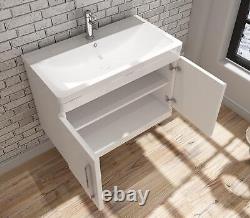 Bathroom Vanity Unit with Sink Basin Storage Cupboard Furniture Set 800mm White