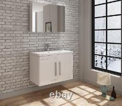 Bathroom Vanity Unit with Sink Basin Storage Cupboard Furniture Set 800mm White