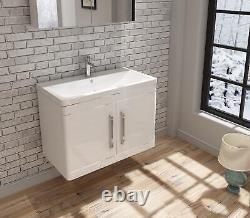 Bathroom Vanity Unit with Sink Basin Storage Cupboard Furniture Set 800mm White