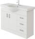 Bathroom Vanity Unit With Sink Basin Storage Cupboard Furniture Set White 1050mm