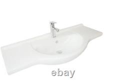 Bathroom Vanity Unit with Sink Basin Storage Cupboard Furniture Set White 1050mm