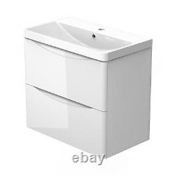 Bathroom Vanity Units with Sink 2 Soft Close Drawers 1 Tap Hole Storage Funiture