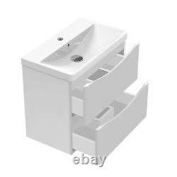 Bathroom Vanity Units with Sink 2 Soft Close Drawers 1 Tap Hole Storage Funiture
