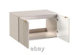 Bathroom Vanity Wall Unit 800mm Countertop Cabinet Fluted Cashmere Beige Cara