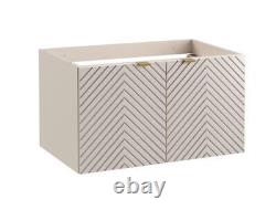 Bathroom Vanity Wall Unit 800mm Countertop Cabinet Fluted Cashmere Beige Cara