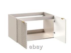 Bathroom Vanity Wall Unit 800mm Countertop Cabinet Fluted Cashmere Beige Cara