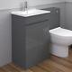 Bathroom Venus 500 Anthracite Grey Floor Standing Vanity Unit Slim-edge Basin