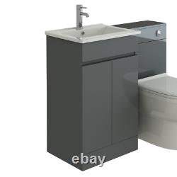 Bathroom Venus 500 Anthracite Grey Floor Standing Vanity Unit Slim-Edge Basin