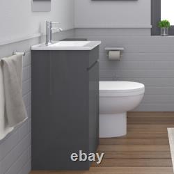 Bathroom Venus 500 Anthracite Grey Floor Standing Vanity Unit Slim-Edge Basin