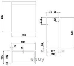 Bathroom Wall Hung 400mm Slimline Vanity Unit Sink Basin Charcoal Grey White