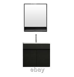 Bathroom Wall Hung Vanity Storage Cabinet Mirror Plywood Furniture With Basin