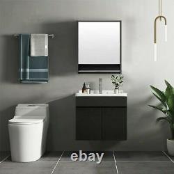 Bathroom Wall Hung Vanity Storage Cabinet Mirror Plywood Furniture With Basin