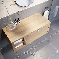 Bathroom Wall Hung Vanity Unit Cabinet Storage Drawer Shelves 1100mm Furniture