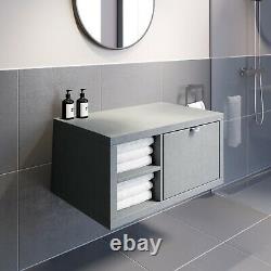 Bathroom Wall Hung Vanity Unit Cabinet Storage Drawer Shelves 800mm Furniture