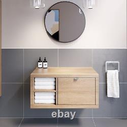 Bathroom Wall Hung Vanity Unit Cabinet Storage Drawer Shelves 800mm Furniture