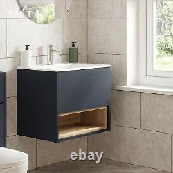 Bathroom Wall Hung Vanity Unit Sink Cabinet Wash Basin Sink Storage Drawer 600mm