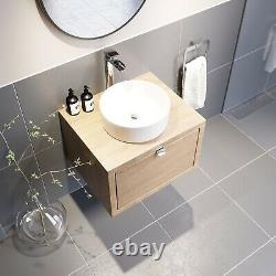 Bathroom Wall Hung Vanity Unit Sink Cabinet Wash Basin Sink Storage Drawer 600mm