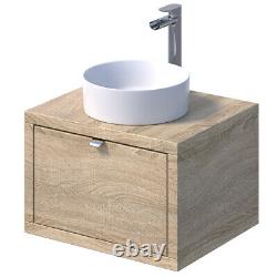 Bathroom Wall Hung Vanity Unit Sink Cabinet Wash Basin Sink Storage Drawer 600mm