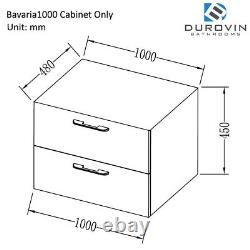 Bathroom Wall Mounted Vanity Unit 2 Drawers Include Cabinet Only