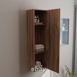 Bathroom Walnut Combine Furniture L Shape Vanity Unit Suite Basin Sink Toilet WC