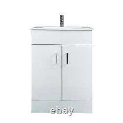 Bathroom White Vanity Unit Basin Sink Storage Floor Cabinet 600mm 800mm 1000mm