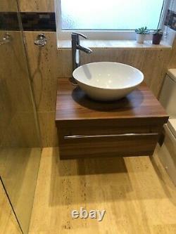 Bathroom bundle vanity unit + tall rotating mirrored storage unit, sink & tap