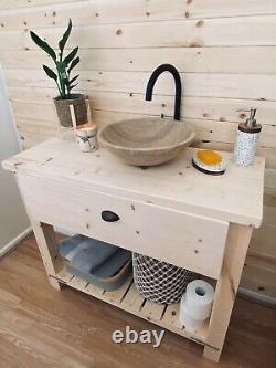 Bathroom sink unit rustic vanity unit sink solid wood vanity sink