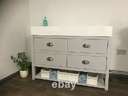 Bathroom vanity unit with double sink 1200mm wide painted washstand