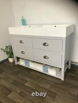 Bathroom vanity unit with double sink 1200mm wide painted washstand