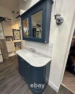 Bathroom vanity unit with sink traditional & double mirror cabinet