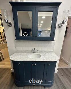 Bathroom vanity unit with sink traditional & double mirror cabinet