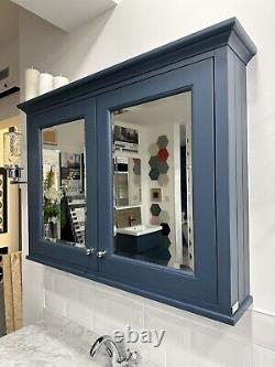 Bathroom vanity unit with sink traditional & double mirror cabinet