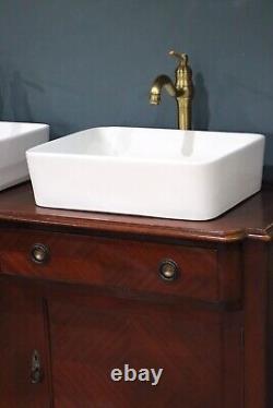 Beautiful Vintage Mahogany Regency Style Double Basin Bathroom Vanity Unit