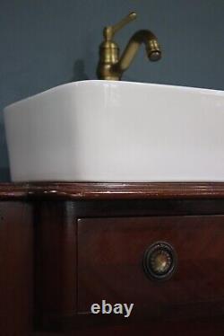 Beautiful Vintage Mahogany Regency Style Double Basin Bathroom Vanity Unit