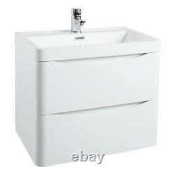 Bella 500mm Wall Hung Vanity Unit and Basin Gloss White