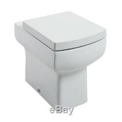 Black Ash Furniture Pack Bathroom Toilet Glass Sink Vanity Unit Designer Suite