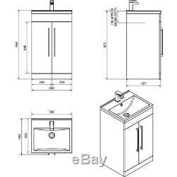 Black Ash Furniture Pack Bathroom Toilet Glass Sink Vanity Unit Designer Suite