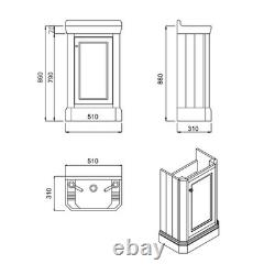 Black Cloakroom Vanity Unit & Ceramic Basin 500mm Small Bathroom Unit & Sink