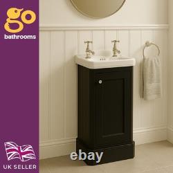 Black Cloakroom Vanity Unit & Ceramic Basin 500mm Small Bathroom Unit & Sink